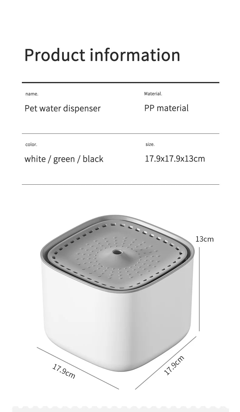 3L Automatic Recirculating Cat Water Fountain