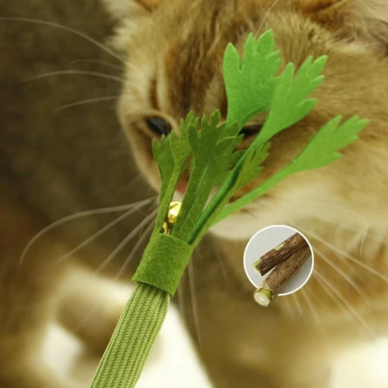 Interactive Felt Catnip Molar Stick | Dental Care & Squeaky Cat Chew Toy