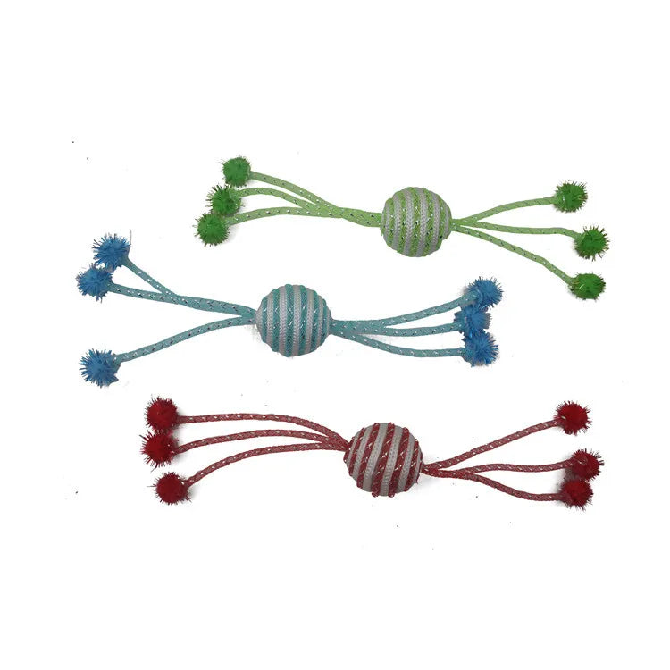Interactive Elastic Woolen Ball Cat Toy