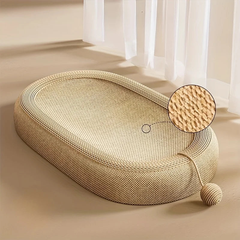 Durable 2-in-1 Cat Scratching Board & Integrated Litter Box Station