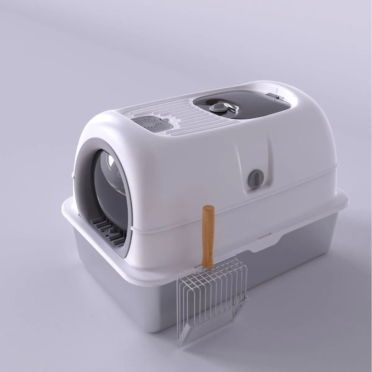 Enclosed Stainless Steel Luxury Cat Litter Box | Anti-Splash Odor-Free XL Kitty Toilet