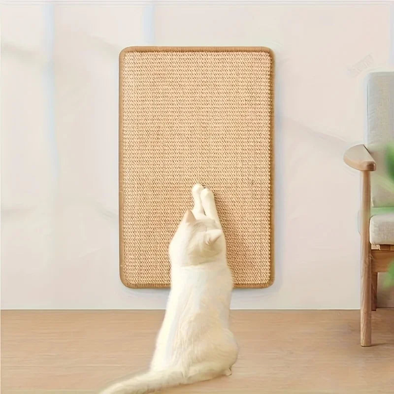 Heavy-Duty Wall-Mounted Cat Scratching Pad with Sofa-Safe Velcro Mounts