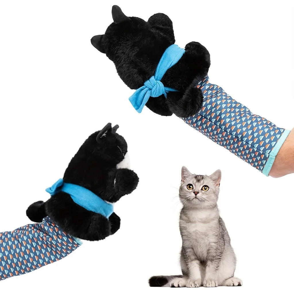 Interactive Cat Wrestling Puppet Toy | Durable Poseable Plush Figure for Indoor Bunny-Kicking Play