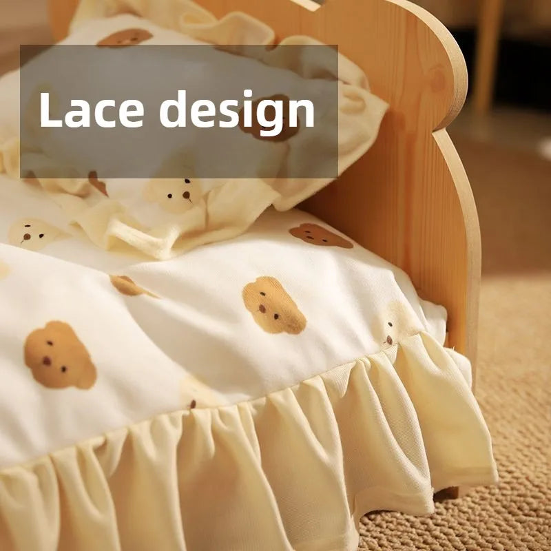 Cute Wooden Shape Luxury Cat Bed | Removable & Washable Four-Season Indoor BED