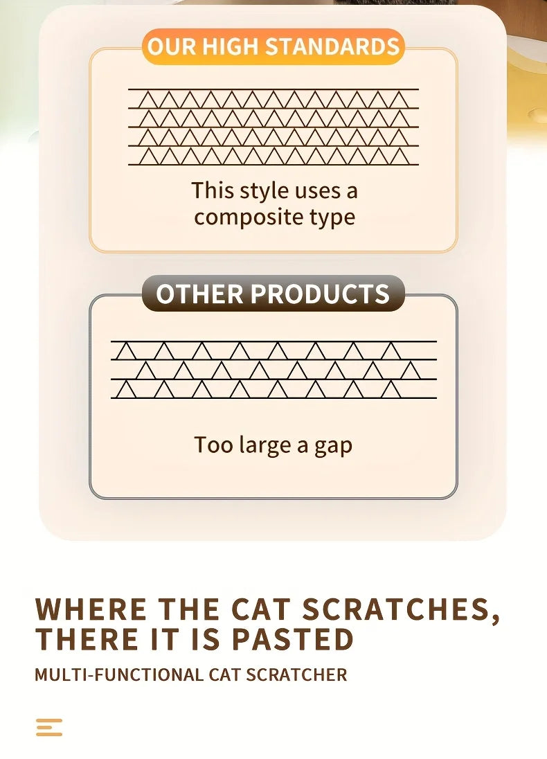 Minimalist Wall-Mounted Cat Scratching Mat | Space-Saving Soft Fabric Clawing Pad