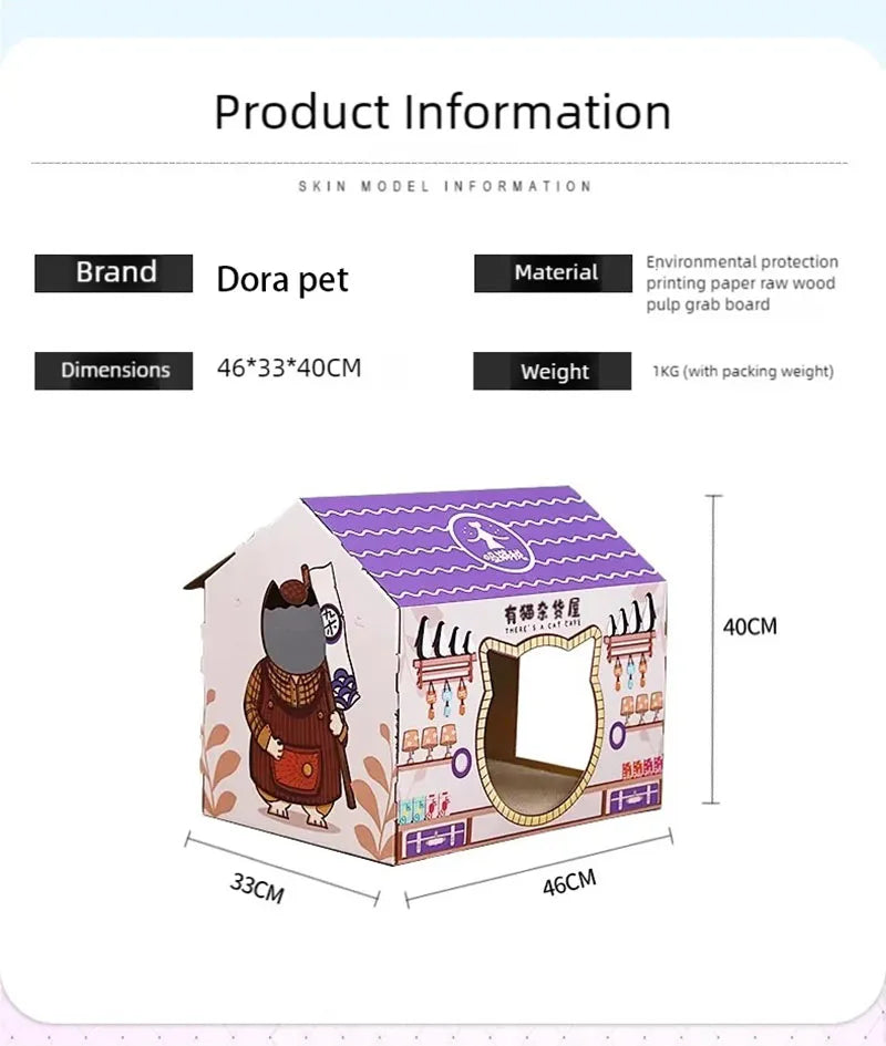 Premium 3-in-1 Eco-Friendly Cat Condo Lounge Sofa & Scratching House
