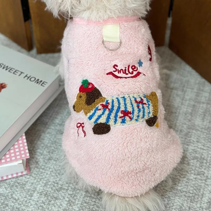 Ultra-Soft Plush Fleece Winter Cat Vest - Warm Thermal Indoor Jacket