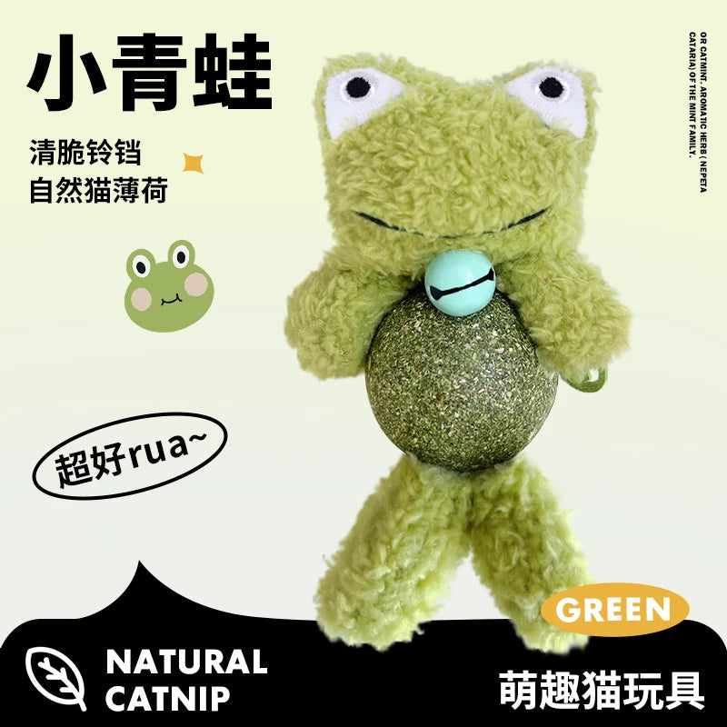 Interactive Catnip Plush Character Toy | Self-Entertainment Dental Chew with Built-In Bell