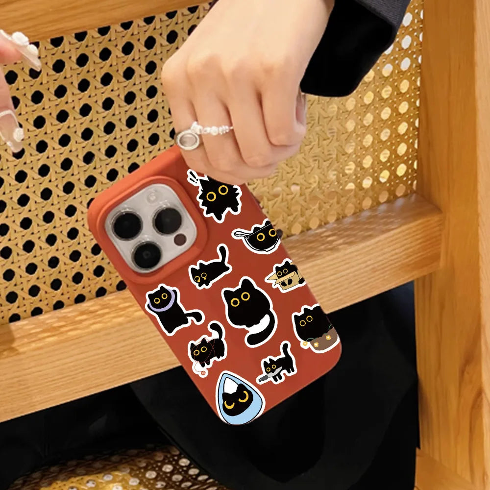 The Club Mascot 500-Piece Cute Black Cat Sticker Roll