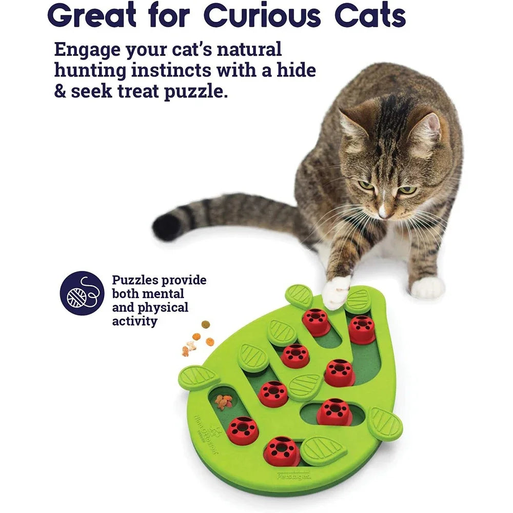 Interactive Cat Puzzle Toy & Slow Feeder Scratch Board