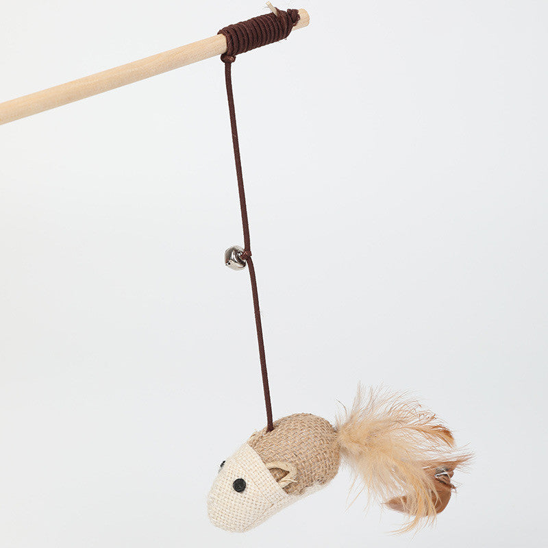 Interactive Eco-Friendly Cat Teaser Wand (Durable Hemp Rope & Wood)
