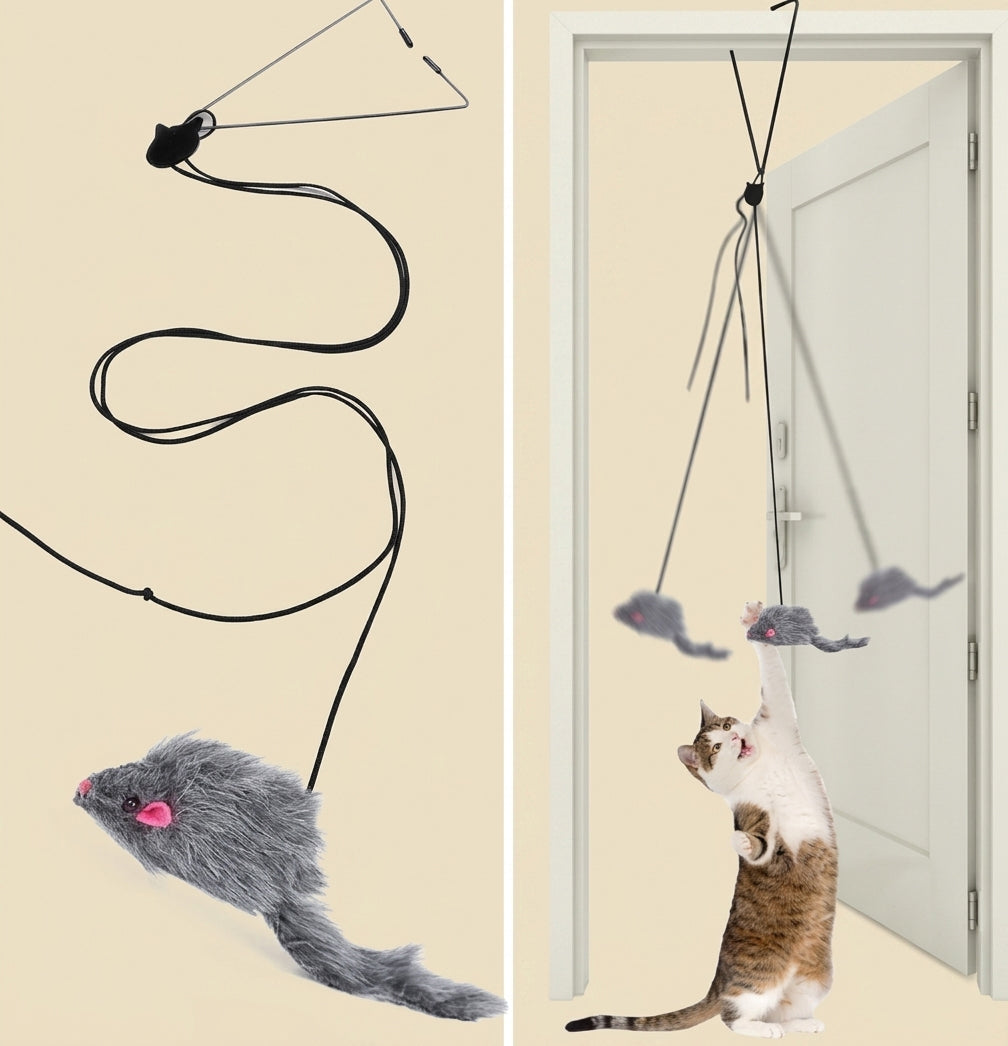 Hanging Door Retractable Bungee Mouse Toy