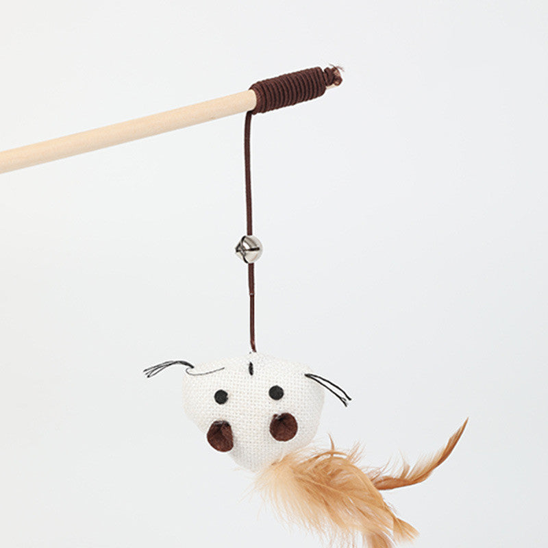 Interactive Eco-Friendly Cat Teaser Wand (Durable Hemp Rope & Wood)